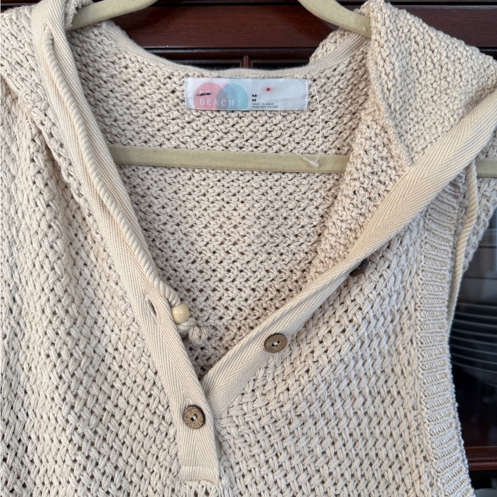 Free People Beach Ainsley Hooded crocheted dress NWOT - Picture 5 of 7